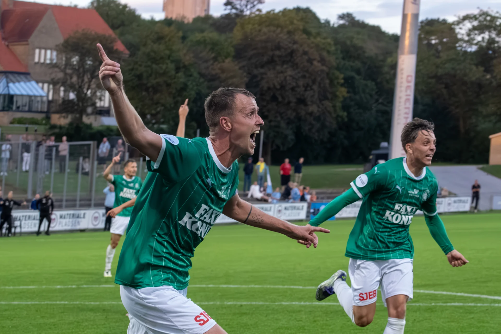 Mark Kongstedt, Næstved BK, efter hans scoring mod FC Roskilde. Foto: Jakob Termansen